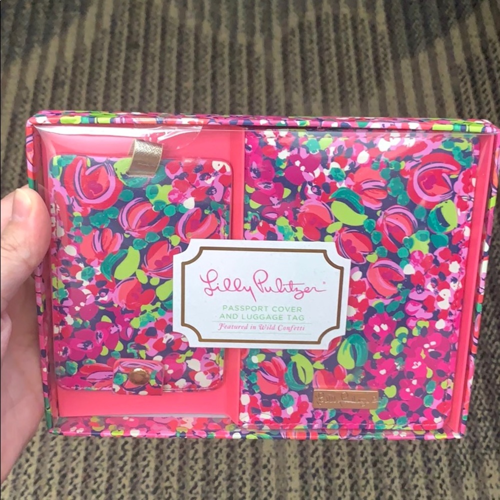 Lily Pulitzer passport cover & luggage tag NEW